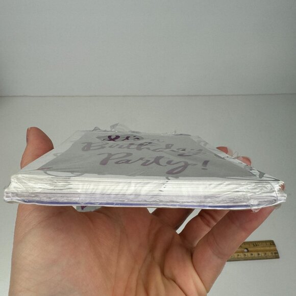 Vtg 2 Packs Its a Birthday Party Silver Metallic Invitations Greeting Cards READ - Picture 8 of 14